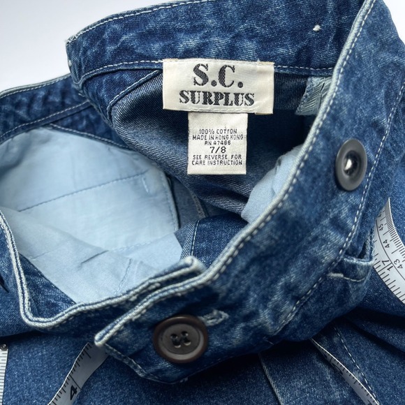 Vintage S.C. Surplus Midi Denim Jean Skirt Womens 7/8 A-Line Retro Teacher Skirt - Picture 4 of 8